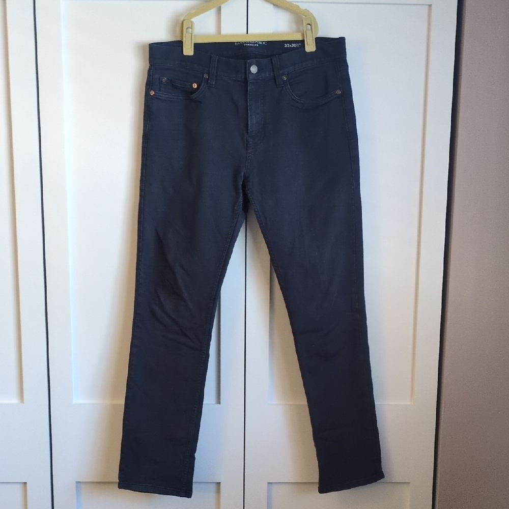 Banana Republic Traveler Pants Navy Slim Fit 32x30 Stretch Italian Cotton - Picture 2 of 7
